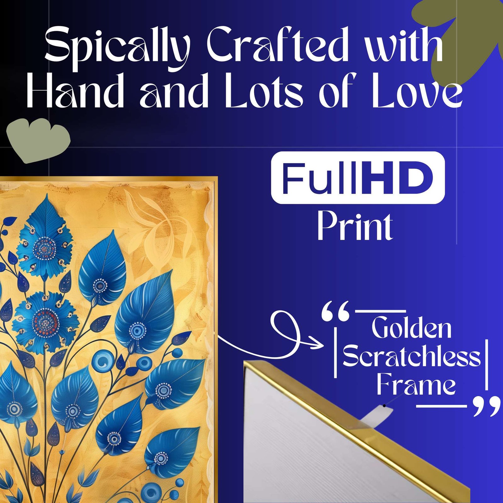 Set of Three Wall Paintings for Wall Dacoration Golden Framed Wall Paintings for Living Room & Bedroom Wall Art for Home Decoration & Office Wall Décor (24x18 inch CH-GD3-4) - Image 4